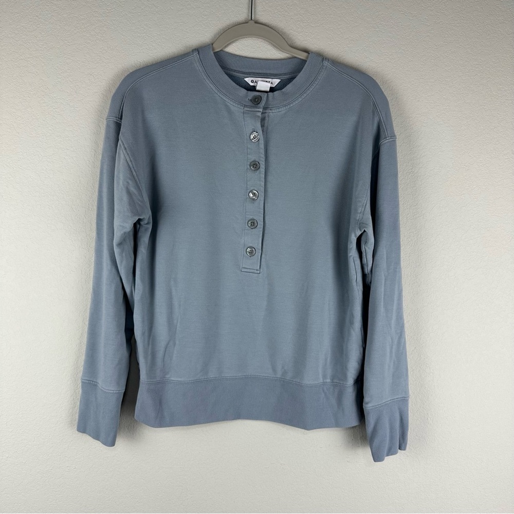 Athleta Light Blue Balance Henley Athleisure Sweatshirt Size XXS